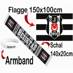 Besiktas Schal, Flagge & Fanarmband Fanartikel-Paket