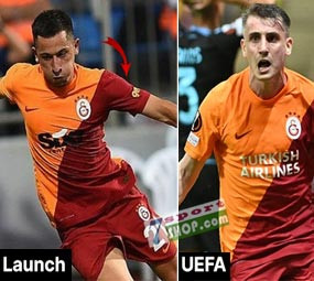 Nike musste das Galatasaray Heim Trikot wegen den Vorschriften von UEFA ändern
