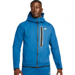Nike Herren Hoodie Tech Fleece Brushed blau Kapuzenjacke
