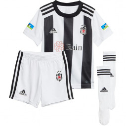 Kit Besiktas Auswärts Kindertrikot-Set Adidas mit Hose & Socken gestreift