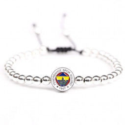 Fenerbahce Armband Glücks & Heilstein mit echten Hämatit Perlen Silberfarben