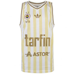 Fenerbahce Adidas Ausweich-Basketballtrikot weiss-GOLD