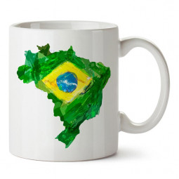 Brasilien Tasse mit Fahnen-Design Mug TR Flagge Kaffeebecher