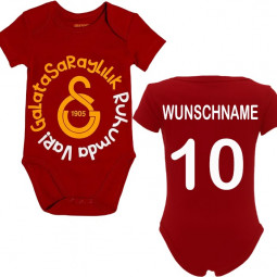 Galatasaray Baby-Body Personalisierung mit Name & Nummer Strampler