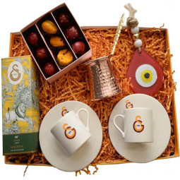 Galatasaray Kaffee-Set mit Kännchen Tassen Parfüm Amulett