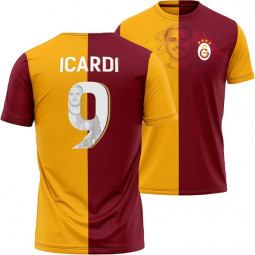 Galatasaray Icardi T-Shirt Trikotstyle mit Beflockung Name & Nummer mit Metin Oktay Gruss