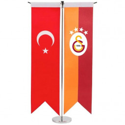 Galatasaray & Türkei Doppel Tischflagge mit Ständer Metall