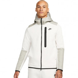 Nike Herren Hoodie Tech Fleece Overlay Detail weiss Kapuzenjacke