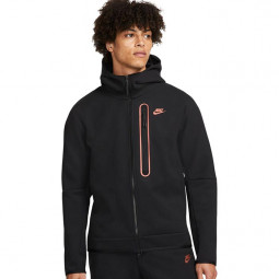 Nike Hoodie Tech Fleece Brushed schwarz-orange Kapuzenjacke
