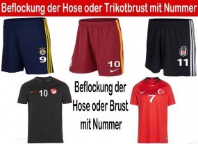 Beflockung der Hose mit Nummer