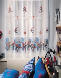 Spiderman Gardine 140x207cm Vorhang Kinderzimmer Heimtextilien