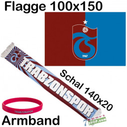 Trabzonspor Schal, Flagge, Armband kleines Fanartikel-Paket