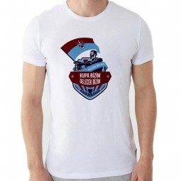 Trabzonspor Fan T-Shirt mit wehende Flagge und Pokal