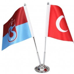 Trabzonspor & Türkei Tischfahne mit verchromten Ständer