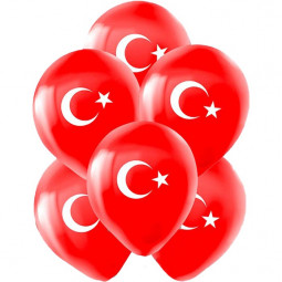 Türkei Flaggen Luftballons Paket 6er Set Partyzubehör