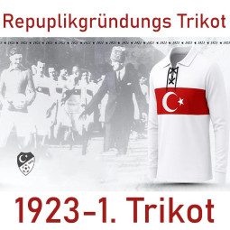 Türkei Retro Trikot 1923 Langarm mit Schnürkragen – Erste Nationalmannschaft Jersey